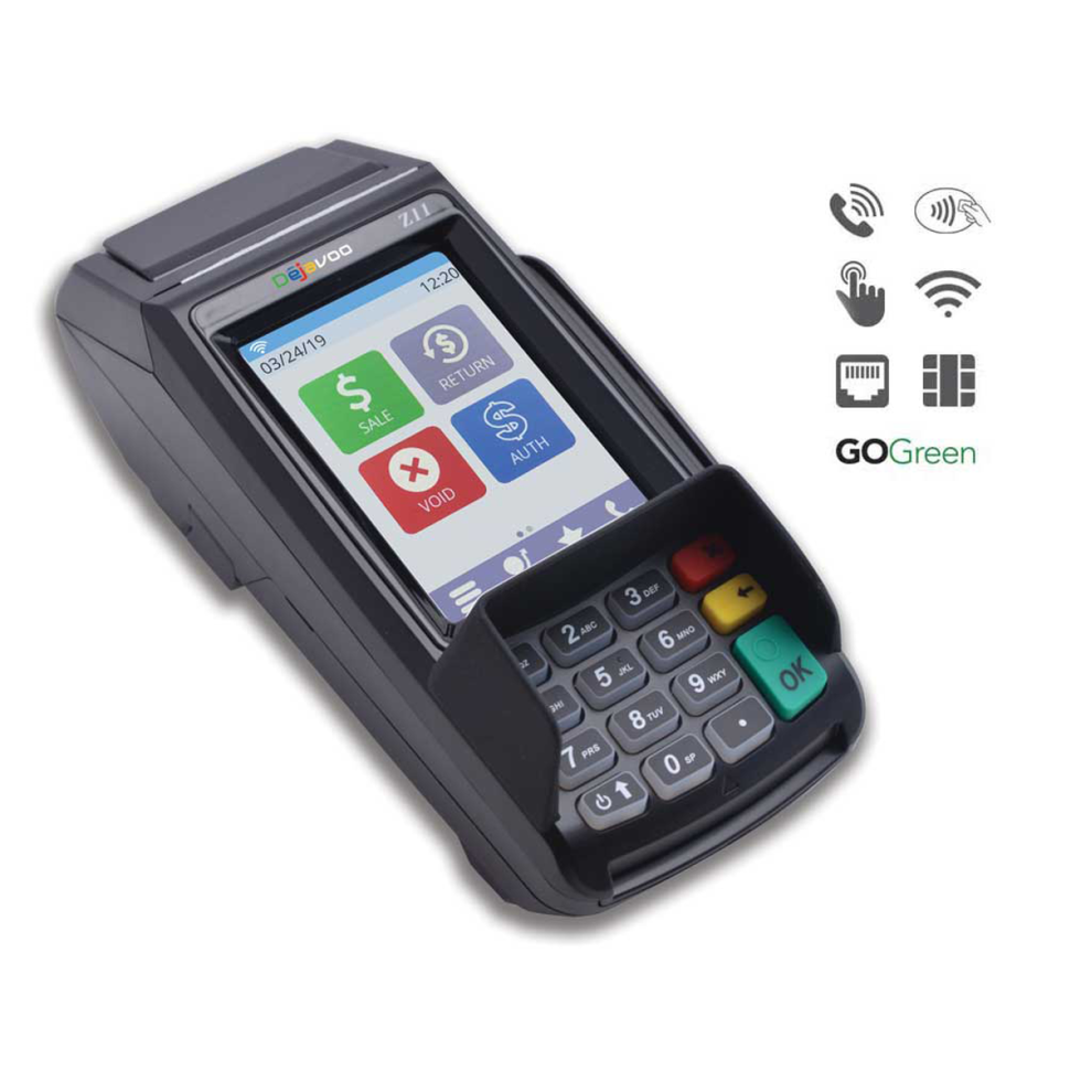 Dejavoo Z11 Countertop Credit Card Machine | Omega Transactions Corporation